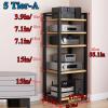 Audio Video Rack, 5 Tier AV Media Stand, Easy to Assemble, Multimedia Stereo Components Cabinet for DVD Player/Game Console/Projector/Printer, Record/CD Storage Unit Shelf for Living Room Ki view 2