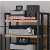 3/4/5/6-Tier AV Media Stand Audio Rack with Wooden Shelf and Steel Frame, Modern Entertainment Stereo Component Storage Cabinet CD Player Stand for Home/Office/Theater(C,4 Tier) view 4