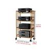 4-Tier AV Media Stand CD Rack Stereo Audio Rack Stand with Height Adjustable Wooden Shelf, Media Cabinet Entertainment Stereo Component Organizer for Home, Office and Theater(Natural,55cm) view 3