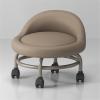 BSNANCA Swivel Chair Stool PU Leather Low Rolling Stool with Wheels and Backrest - Sponge Padded Low Roller Seat Stool for Home or Office use (H One Size) view 1