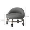 BSNANCA Swivel Chair Stool PU Leather Low Rolling Stool with Wheels and Backrest - Sponge Padded Low Roller Seat Stool for Home or Office use (H One Size) view 3