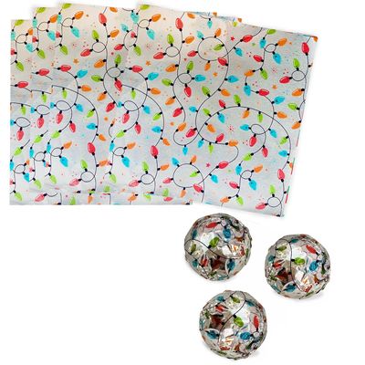 Christmas Lights Foil Candy Wrappers (3" x 3" (125 ct))