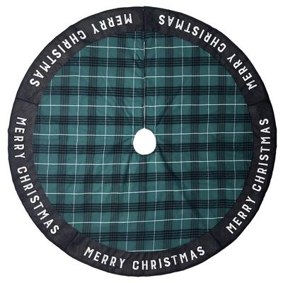 Celebrations Home Black/Green/White Merry Christmas Tree Skirt 27 in.