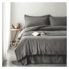 55% Cotton 45% Linen Duvet Cover with Ropes Double Full Queen 4Pcs Good Drape Silky Soft Comforter Cover Bed Sheet Pillowcases,Bed view 2