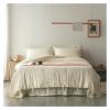 55% Cotton 45% Linen Duvet Cover with Ropes Double Full Queen 4Pcs Good Drape Silky Soft Comforter Cover Bed Sheet Pillowcases,Bed view 1