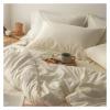 55% Cotton 45% Linen Duvet Cover with Ropes Double Full Queen 4Pcs Good Drape Silky Soft Comforter Cover Bed Sheet Pillowcases,Bed view 3
