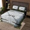 Feelyou Wood Barn Door Bedspread Twin Size Rustic Farm Quilted Coverlet for Kids Teens Adults Farmhouse Coverlet Set Quilted Room Decorations 2Pcs,1 Bedspread+ 1 Pillow Sham view 1