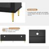 78.7'' Modern TV Stand for TVs up to 85 Inches, Entertainment Center Media TV Cabinet with Five Metal Legs and Metal Handles, 2 Drawers and 2 Cabinets with Fluted Glass Doors For Living room, Black view 3
