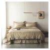 55% Cotton 45% Linen Duvet Cover with Ropes Double Full Queen 4Pcs Good Drape Silky Soft Comforter Cover Bed Sheet Pillowcases,Bed view 1