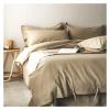 55% Cotton 45% Linen Duvet Cover with Ropes Double Full Queen 4Pcs Good Drape Silky Soft Comforter Cover Bed Sheet Pillowcases,Bed view 2