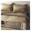 55% Cotton 45% Linen Duvet Cover with Ropes Double Full Queen 4Pcs Good Drape Silky Soft Comforter Cover Bed Sheet Pillowcases,Bed view 3