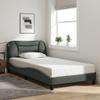 KCCKOM Bed Frame with Headboard Dark Gray 39.4"x79.9" Twin XL Fabric,Cozy Fabric Upholstered Platform Bed Frame with Headboard for Twin XL Mattress Bed Frames, Bed Accessories view 1