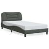 KCCKOM Bed Frame with Headboard Dark Gray 39.4"x79.9" Twin XL Fabric,Cozy Fabric Upholstered Platform Bed Frame with Headboard for Twin XL Mattress Bed Frames, Bed Accessories view 2