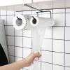 BCCCLLLSA Floating Shelf Accessories Shelf Under Cabinet Paper Roll Towel Holder Tissue Hanger Kitchen Towel Storage Rack Cupboard Shelf Accessories view 4
