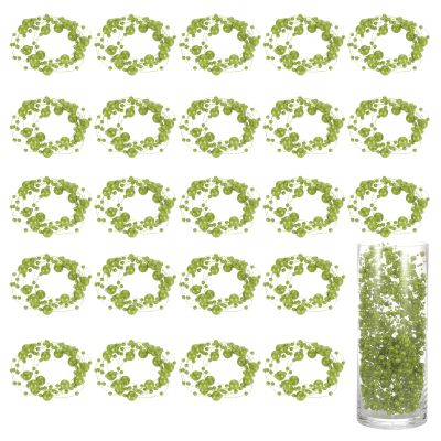 uxcell 30pcs Artificial Pearl String for Floating Candle, 4.4 ft Floating Faux Beads Pearl for Centerpiece Vases Filler Wedding Christmas Party Garland Decoration (Green)