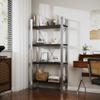 Clihome 4 Tier Book Shelf, Tall Bookcase with Shelves, Modern Book Case Storage Organizer Stainless Steel Bookshelves for Home Office, Living Room view 1