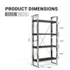 Clihome 4 Tier Book Shelf, Tall Bookcase with Shelves, Modern Book Case Storage Organizer Stainless Steel Bookshelves for Home Office, Living Room view 2