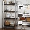 Clihome 4 Tier Book Shelf, Tall Bookcase with Shelves, Modern Book Case Storage Organizer Stainless Steel Bookshelves for Home Office, Living Room view 3