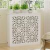 Ejmpsgw Floral Wooden Radiator Cover, White Heating Cabinet for Home, Decorative Heater Shelf with Storage for Living Room, Bedroom, Bathroom(23.6 * 7.9 * 23.6in) view 1