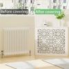 Ejmpsgw Floral Wooden Radiator Cover, White Heating Cabinet for Home, Decorative Heater Shelf with Storage for Living Room, Bedroom, Bathroom(23.6 * 7.9 * 23.6in) view 3