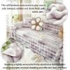 OREZAUQS Plush Soft Couch Cover Washable Sofa Cover Sofa Slipcover Loveseat Cover Futon Cover Thick Shaggy Fuzzy Chair Slipcover Pet Friendly (Purple-White,180 * 380CM) view 2