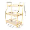 GenSDH Gold Makeup Organizer Wall Mounted Bathroom Counter Spice Rack for Bedroom Washroom Office School Kitchen view 2