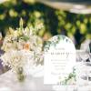 White Rose In Loving Memory Sign, Wedding Ceremony Signs, 6 x 8 Inch Arch Wooden Tabletop Sign with Stand, Wedding Reception Decoration Supplies (BJ04) view 3