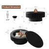 LKTART Round Coffee Table for Living Room, Accent Fluted Drum Coffee Table with Storage, Modern Solid Wood Veneered Circle Center Tea Table for Small Space Apartment (31.5''D14''H-Black) view 3