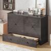 BALUS Murphy Cube Cabinet Bed with USB Charging Station, Queen Size Murphy Bed with Tri-Fold Memory Foam Mattress and Storage Drawers,Cabinet Wall Beds for Guest Room Apartment,Easy Assembly,Gray view 1