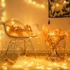 Copper Wire Firecracker Light String, Copper Wire Firecracker Fairy Lights, LED Beaded Fairy Christmas Lights, Holiday Decoration Copper Wire Atmosphere Lights (Warm, 19.68ft-200 Lights-USB) view 4