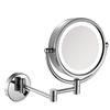 DAHSLNWKN Makeup Mirrors Wall Mounted,Bathroom Brass Magnify Folding Extendable Lighted Vanity Mirrors with Lights(3X) view 1