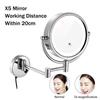 DAHSLNWKN Makeup Mirrors Wall Mounted,Bathroom Brass Magnify Folding Extendable Lighted Vanity Mirrors with Lights(3X) view 2