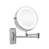 DAHSLNWKN Wall-Mounted Makeup Mirror Chrome Led7 Inch Mirror Telescopic Wall Mirror 3 Times Magnifying Glass Double Folding Mirror view 1