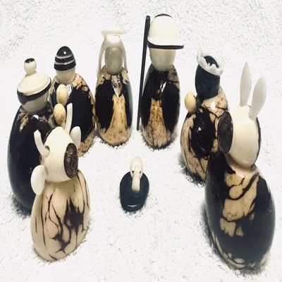 Nativity Set Handmade in Tagua | Nativity Figurines | Christmas Nativity | Vegetable Ivory Nut | Nativity Scene from Colombia