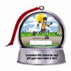 Personalized Name That Toon Rollerblading - Female Snow Globe Magnet - Great Gift! view 2