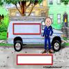 Personalized Friendly Folks Service Van, Blue - Male Snow Globe Magnet - Great Gift! view 4