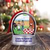 Personalized Name That Toon Family Backyard Barbeque 1 boy Snow Globe Magnet - Great Gift! view 1