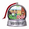 Personalized Name That Toon Family Backyard Barbeque 1 boy Snow Globe Magnet - Great Gift! view 2