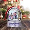 Personalized Friendly Folks Snowman Family - 3 Girls Snow Globe Magnet - Great Gift! view 1