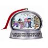 Personalized Friendly Folks Snowman Family - 3 Girls Snow Globe Magnet - Great Gift! view 2