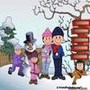 Personalized Friendly Folks Snowman Family - 3 Girls Snow Globe Magnet - Great Gift! view 4