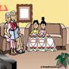 Personalized Name That Toon Grandma & Grandpa Reading 1 boy, 1 Girl Snow Globe Magnet - Great Gift! view 4