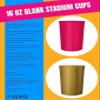 USMG 16oz Blank Stadium Cups (Clear, QTY 1000) view 2