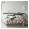 Premium Washed 100% French Linen Duvet Cover Breathable Comfy 4Pcs Bedding Set with Bed Sheet Pillowcases,Bed view 1