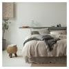 Premium Washed 100% French Linen Duvet Cover Breathable Comfy 4Pcs Bedding Set with Bed Sheet Pillowcases,Bed view 2
