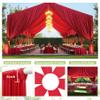 20ftx40ft Red Ceiling Curtain for Valentines Day Decoration 4 Panels Wrinkle-Free 40 FT Long Tent Draping Curtains for Wedding, Birthday & Theme Parties, 40ft Height with Rod Pocket view 4
