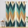 Qtjacryxen Geometric Blackout Curtains 54 Inch Length, Retro Curtains for Bedroom Decor, Mid Century Modern Window Curtains for Living Room, Abstract Black Out Grommet Drapes 38 x 54, 2 Panels view 2