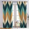 Qtjacryxen Geometric Blackout Curtains 54 Inch Length, Retro Curtains for Bedroom Decor, Mid Century Modern Window Curtains for Living Room, Abstract Black Out Grommet Drapes 38 x 54, 2 Panels view 3