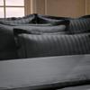 1000 Thread Count Damask Stripe 5 Piece Duvet Cover Set Oversized King Plus Size 120x128 Inch 100% Egyptian Cotton (1 Duvet Cover & 4 Pillow Shams) Zipper Closure & Corner Ties, Dark Grey Striped view 2