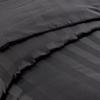 1000 Thread Count Damask Stripe 5 Piece Duvet Cover Set Oversized King Plus Size 120x128 Inch 100% Egyptian Cotton (1 Duvet Cover & 4 Pillow Shams) Zipper Closure & Corner Ties, Dark Grey Striped view 3